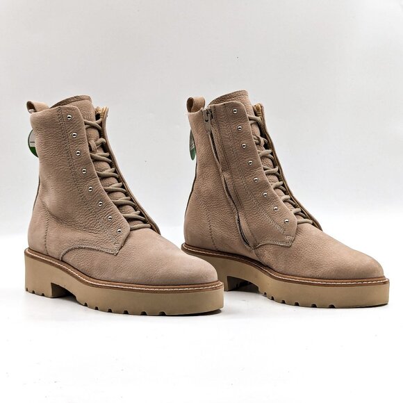Paul Green Women Joan Sand Nubuck Lace-up Festival Combat boots sz 7US AUS 4.5 - Picture 1 of 11
